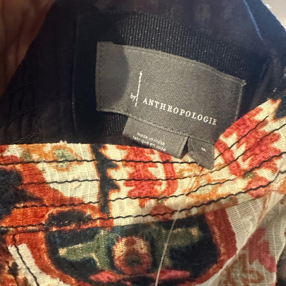 Anthropologie Black Floral Tiered Maxi Dress with Rust Accents - Picture 4 of 7
